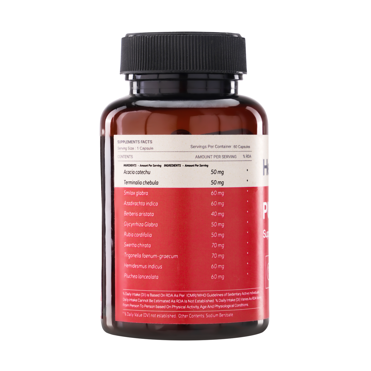 Healthya Pure Glow Blood Purifier For Skin 60 Tablets Men and Women 11 Ayurvedic Herbs