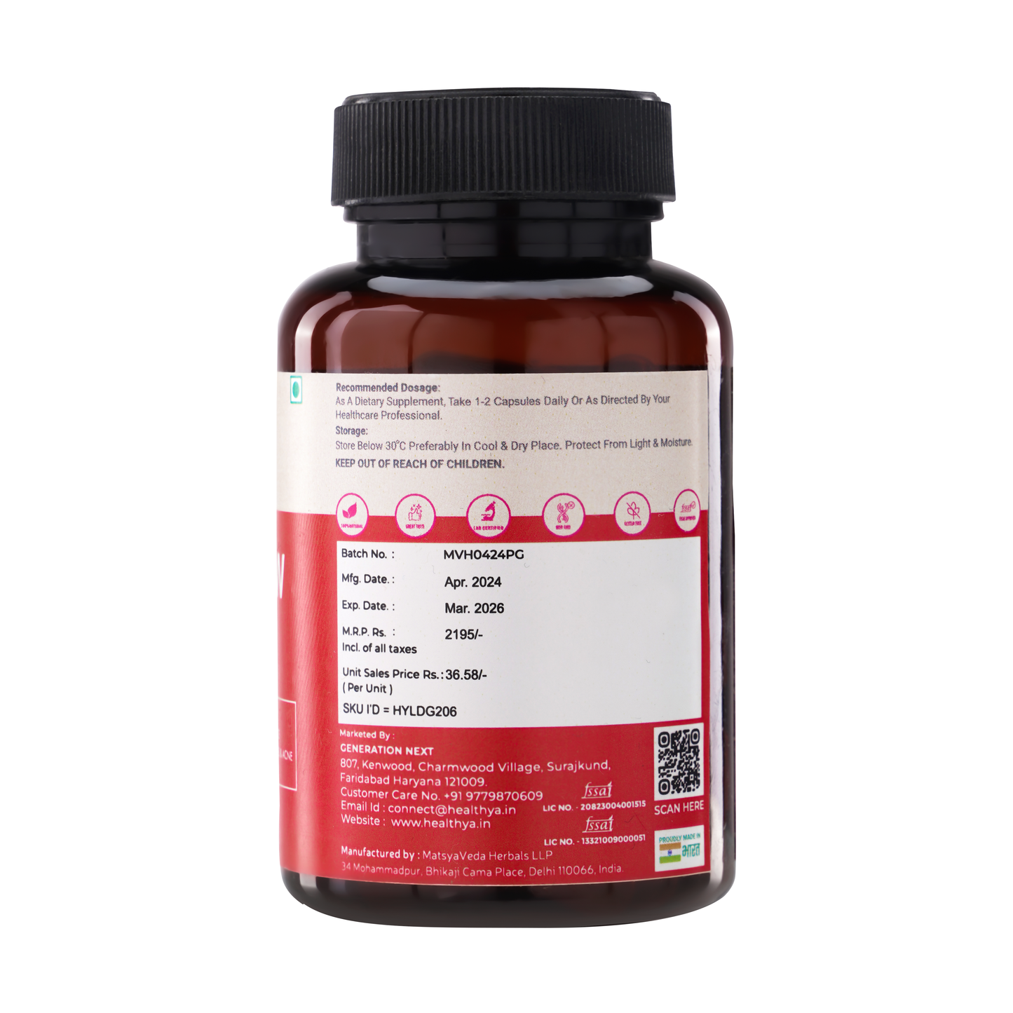 Healthya Pure Glow Blood Purifier For Skin 60 Tablets Men and Women 11 Ayurvedic Herbs