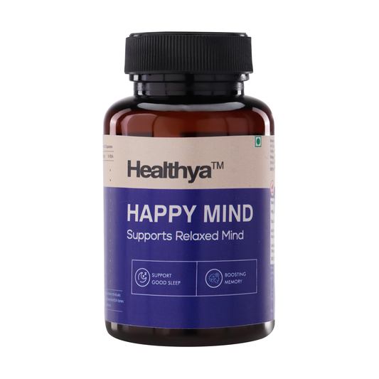 Healthya Happy Mind Better Mood & Memory Less Stress & Anxiety 100% Natural 60 Tablets