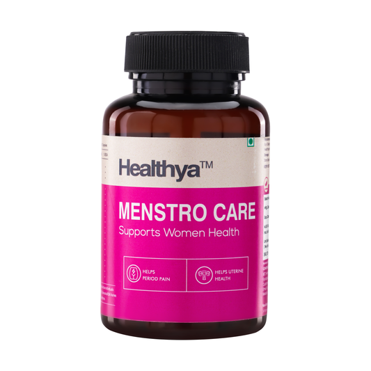Healthya Menstro Care 100% Ayurvedic 60 Capsules, Relief From Period Pain, Cramps, Menstural Pain, Better Mood