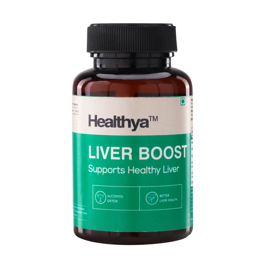 Healthya Liver Boost Alcohol Detox, Liver Health 100% Ayurvedic 60 Tablets, 18 Herbs 1 Tablet