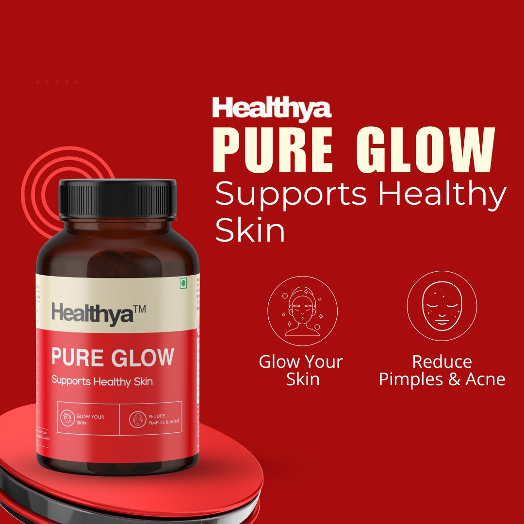 Healthya Pure Glow Blood Purifier For Skin 60 Tablets Men and Women 11 Ayurvedic Herbs