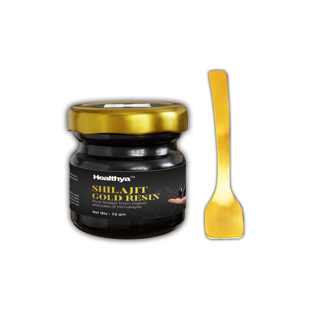 Healthya Pure Shilajit Resin Gold Extract 100% Pure 15 Grams Bottle