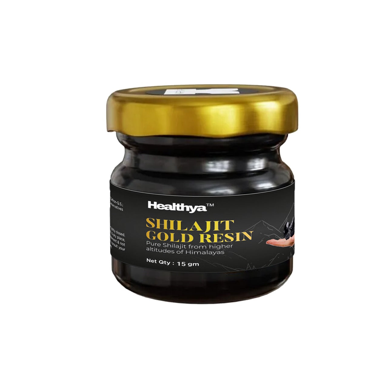 Healthya Pure Shilajit Resin Gold Extract 100% Pure 15 Grams Bottle
