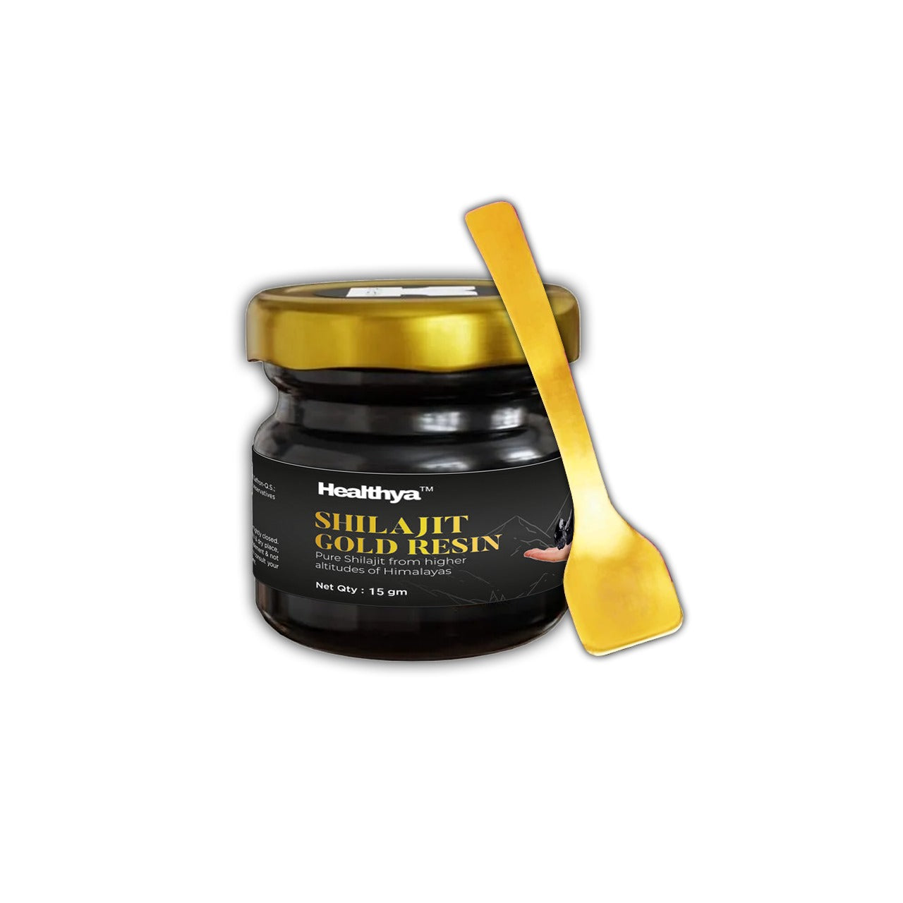 Healthya Pure Shilajit Resin Gold Extract 100% Pure 15 Grams Bottle